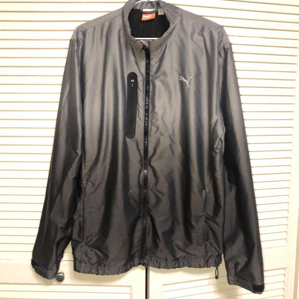Ombré black and grey Puma windbreaker